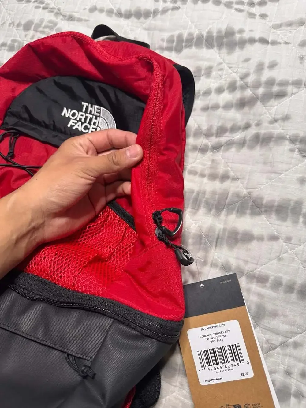 The North Face Borealis Convertible Backpack Fanny Pack Red Black
